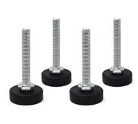 Design61 Lot de 4 vis d'ajustement avec vis de réglage mobile M8 x 40 mm, galvanisées, vis de réglage, en plastique Ø 30 mm