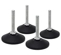 Design61 Lot de 4 vis d'ajustement avec vis de réglage mobile M8 x 50 mm, galvanisées, plaque de 55 mm de diamètre