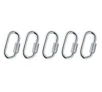 Design61 Lot de 5 chaînes à fermeture rapide - Maillon de secours - Diamètre : 3,5 mm x 29 mm - Galvanisé - Avec vis.