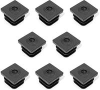 Design61 Lot de 8 bouchons filetés pour tubes carrés de 25 x 25 mm avec filetage intérieur M10 - Charge maximale : 200 kg - Pour épaisseur de paroi de 1,5 à 2 mm