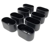 Design61 Lot de 8 capuchons de protection pour pieds de chaise - 38 x 20 mm - Pour tubes ovales - Pour chaises de jardin