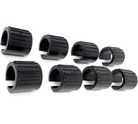 Design61 Lot de 8 patins de chaise - Diamètre : 16 à 18 mm - Avec tenon - Silencer - Noir