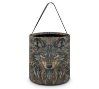 Design9 Wolf Candy Bucket Sac fourre-tout multifonction portable pliable réutilisable avec poignée pour anniversaire ou fête