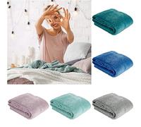 Design91 Cuddly Cindy Couverture/Couvre-lit en Microfibre Polyester Bleu foncé 200 x 220 cm