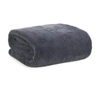 Design91 Flano Lori Couverture chaude, plaid de fauteuil, couverture de canapé, plaid douillette, gris, 70 x 160 cm