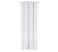 Design91 Rideaux Lisses Transparents à 8 œillets Motif Papillons fluorescents pour Chambre à Coucher Salon Blanc 140 x 250 cm