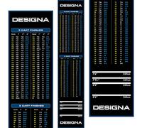 Designa Darts MAT24 | Tapis de fléchettes antidérapant avec Motif à Carreaux, Fin, Bleu, 290 cm x 60 cm