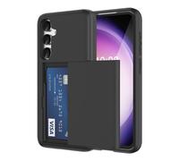 Designed for Galaxy S25 FE Case Wallet with Credit Card Holder ID Card Slot Shockproof Hard PC TPU Phone Case Slide Flip Protective Cover for Samsung Galaxy S25 FE (Black)