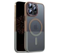 Designed for iPhone 16 Pro Max avec Coque de Protection Pleine avec Cadre en Aluminium pour Objectifs, Protection Militaire, Magnétique, Translucide et Mate Anti-Empreintes, Slim 6.9", L'or du désert