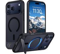 Designed for iPhone 17 Pro Max Case, [Built-in Invisible Kickstand][Compatible with MagSafe][Military Grade Shockproof] Slim Translucent Matte Phone C