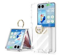 Designed for Samsung Galaxy Z Flip 7 Case Clear with Ring, Anti-Fall Shockproof Protective Phone Cover Compatible with Galaxy Z Flip 7 Case 5 G 2025 (Clear)
