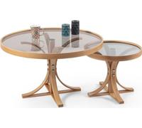 Designer 2x Tables basses Salon Luxe Verre Complet Ameublement Moderne