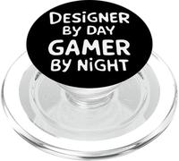 Designer by Day Gamer by Night PopSockets PopGrip pour MagSafe