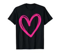 Designer de Mode Femme Coeur Rose Vif T-Shirt Graphique avec Valeur
