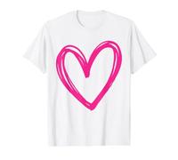 Designer de Mode Femme Coeur Rose Vif T-Shirt Graphique avec Valeur