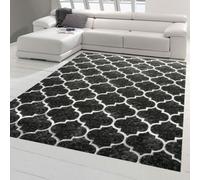 Designer et Modern tapis Maroc Salon tapis Orient en gris noir
