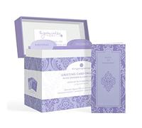 Designer greetings Boîte de rangement pour cartes de vœux avec séparateurs et calendrier, motif damassé lavande décoratif (24,1 x 18,4 x 15,2 cm, peut contenir jusqu'à 75 cartes de vœux), violet -
