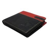 Designer J Wilson Portefeuille en cuir véritable pour homme Rouge/bleu/noir, Rouge/noir - Style 3, M, Contemporain