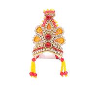 Designer Ladoo gopal Mukut pour Laddu Gopal Devi Maa Radha Krishna Ganesha Indian Traditional God Goddess Sringar Ensemble de bijoux pour dieu Idol Statue Janmashtami Festival (Idol Taille : - 4
