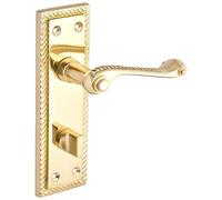 Designer Levers 1 paire de poignées de porte à levier style géorgien en laiton poli