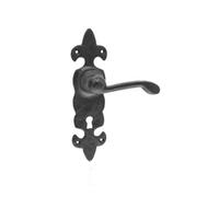 Designer Levers - Poignée de porte à levier - Noir antique - 1 paire - Fixations incluses - Poignée de porte verrouillable - 190 mm - Utilisation intérieur/extérieur
