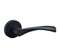 Designer Levers - Poignée de porte Marvel à levier sur rosace - Design contemporain - Noir mat - 1 paire - Fixations incluses - Utilisation intérieure