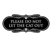 Designer Paws Panneau avec inscription « Please Do Not Let the Cat Out » Noir Taille S