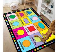 Designer Rug Grande Tapis 160x280cm Géométrie colorée en Anglais pour l'éducation préscolaire Idéal pour Le Salon, la Chambre à Coucher, la Chambre d'enfant 160x280cm