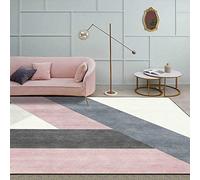 Designer Rug Grande Tapis 160x280cm Lignes géométriques Modernes dans Un Gris rosé Idéal pour Le Salon, la Chambre à Coucher, la Chambre d'enfant 160x280cm