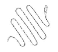 Designer Sterling Silver 925 Sterling Silver 1.5 MM Box Chain Italian Crafted Necklace - Rhodium Plated - Lobster Claw 16-36 inch