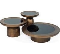 Designer table basse salon set 2x inox verre moderne table de luxe