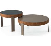 Designer Table Basse Set 2x Tables Basses Salon Bois Meubles Modernes Tables Rondes