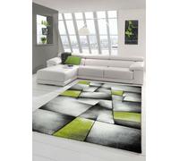Designer Tapis contemporain Tapis moquettemotif diamant contour coupe Vert Gris