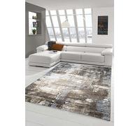 Designer Tapis Zone Tapis Contemporain Optique Mur de Pierre Tapis de Style Baroque dans Brown Beige Gris Heather Cream Größe 80x150 cm