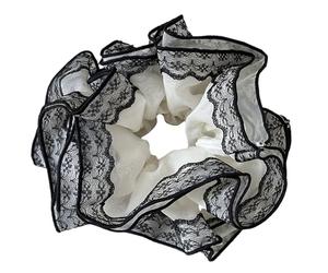 Designers Dentelle Garniture Cravate Cheveux Chouchous Corde Élastique Grand Chouchou Français Bandeau Accessoires Féminins Cravate Douce Et Confortable, Beige