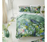 Designers Guild Housse de Couette imprimée en Satin de Coton, Gladys Blossom, 260 x 240 cm, Vert Moyen