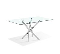 Designetsamaison Table à Manger rectangulaire 160cm Design en Verre - Astra