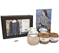 DesignEtte 2 x L Plus cottonette Linea 100% Lin et Coton égyptien Kit à Tricoter avec Paysage Rural, Asiatique en Bois/caramell 49 - Parent, Coton, Asian Wood/Caramell 49, Taille L