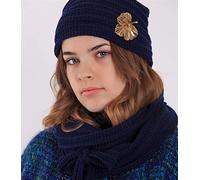 DesignEtte Kit de tricot Chapeau et écharpe pour chemins de fer Prune Laine Taille unique Violet