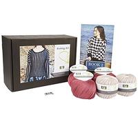 DesignEtte Kit de Tricot Paysage Rural Lin/Coton Rose Clair/Vieux Rose poudré XL