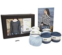 DesignEtte Linea 100% Lin Plus Canis Lupus 50% Soie et 50% Laine à Tricoter Kit de Paysage Rural P, Soie, Indigo, Taille M