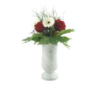 designgrab Taille-exclusiv Vase funéraire XL en marbre de Carrare Blanc