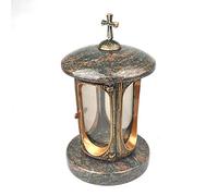 designgrab Tombe Lampe en Aluminium messingfarbenem Aspect Ancien avec Croix en Aluminium et Granit gneis Halmstad/barap/Hollandia