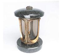 designgrab Tombe Lampe en aluminium messingfarbenem aspect ancien en aluminium et Granit Nero Impala Noir/Anthracite/Astor/Afrique