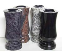 designgrab Vase funéraire Taille-medium Labrador Blue Pearl en Labrador Blue Pearl poli, bleu-gris avec un éclat irisé - 25×12 cm