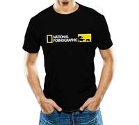 Designing Nice Short Sleeve Size S-3XL All Cotton Tees National Pornographic Funny T-ShirtBlack