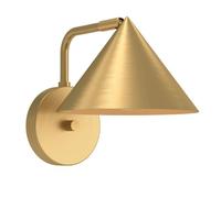 Designix Applique murale dorée orientable, abat-jour en lin | Culot E27 60 W max, acier doré, bras articulé, 0,83 kg, liseuse de style contemporain pour chambre et salon