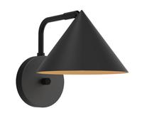 Designix Applique Murale Remyck Noir Mat E27 | Abat-jour Conique