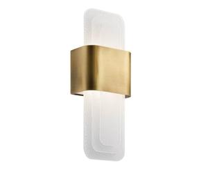 Designix Applique Murale Serene LED Laiton Naturel Brossé | Verre texturé