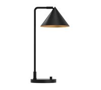 Designix Lampe à Poser Remyck Noir Mat, E27, 51 cm | Abat-jour Conique